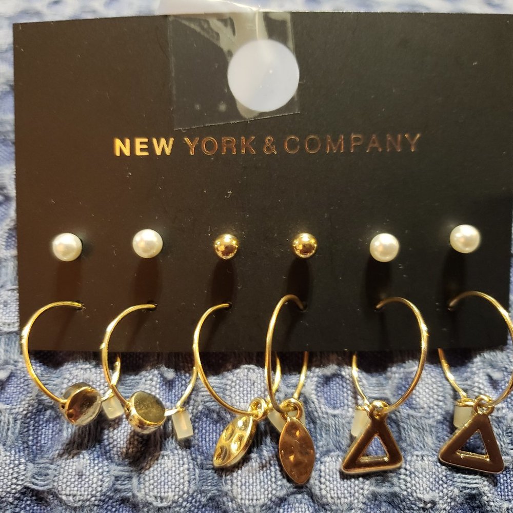 New York & Company Six Pairs Of Pierced Earrings